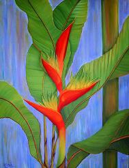 Heliconia No. 3, by American Nature Painter, Judith A. Maddox Saylor.